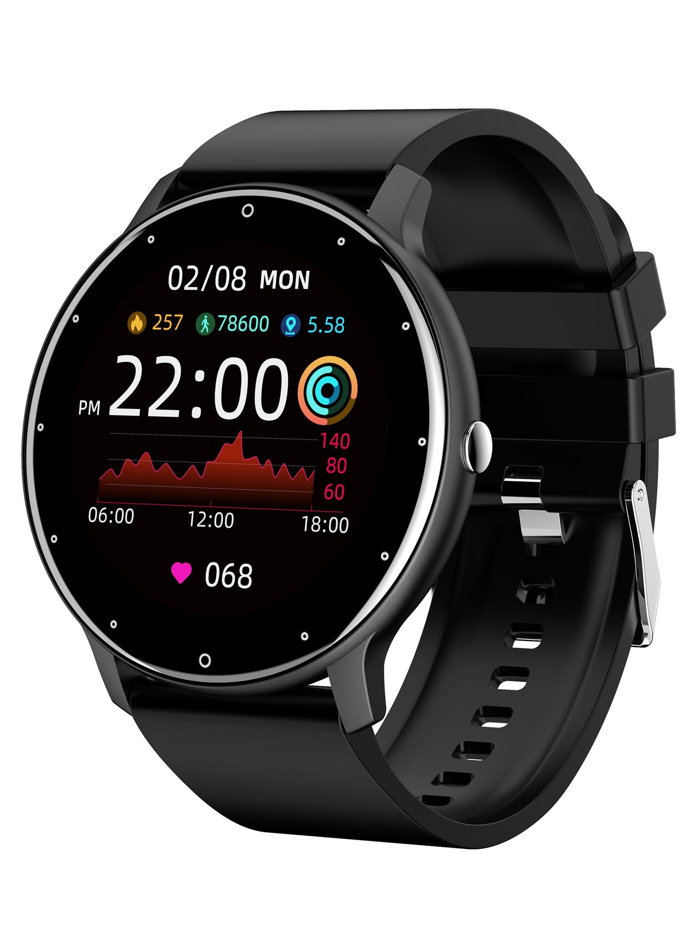 Compare Mens and womens smartwatches, fitness trackers and heart rate, blood pressure, blood oxygen, sleep monitor IP67 waterproof 1.28 full touch screen fashion sports watch Android IOS, RTZL02Pro Black at KSA Price