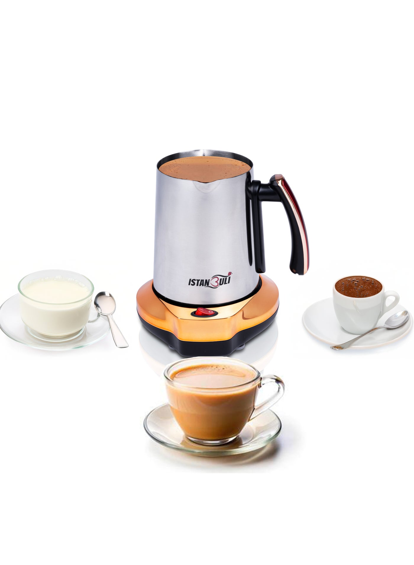 Compare istanbuli premium stainless steel electric pot with marble non stick base –  for milk, coffee, and karak at KSA Price