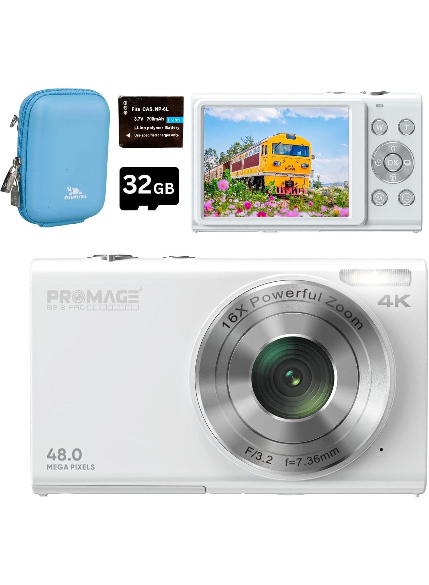 PROMAGE 4K 16x Digital Camera PC105 48MP Compact…