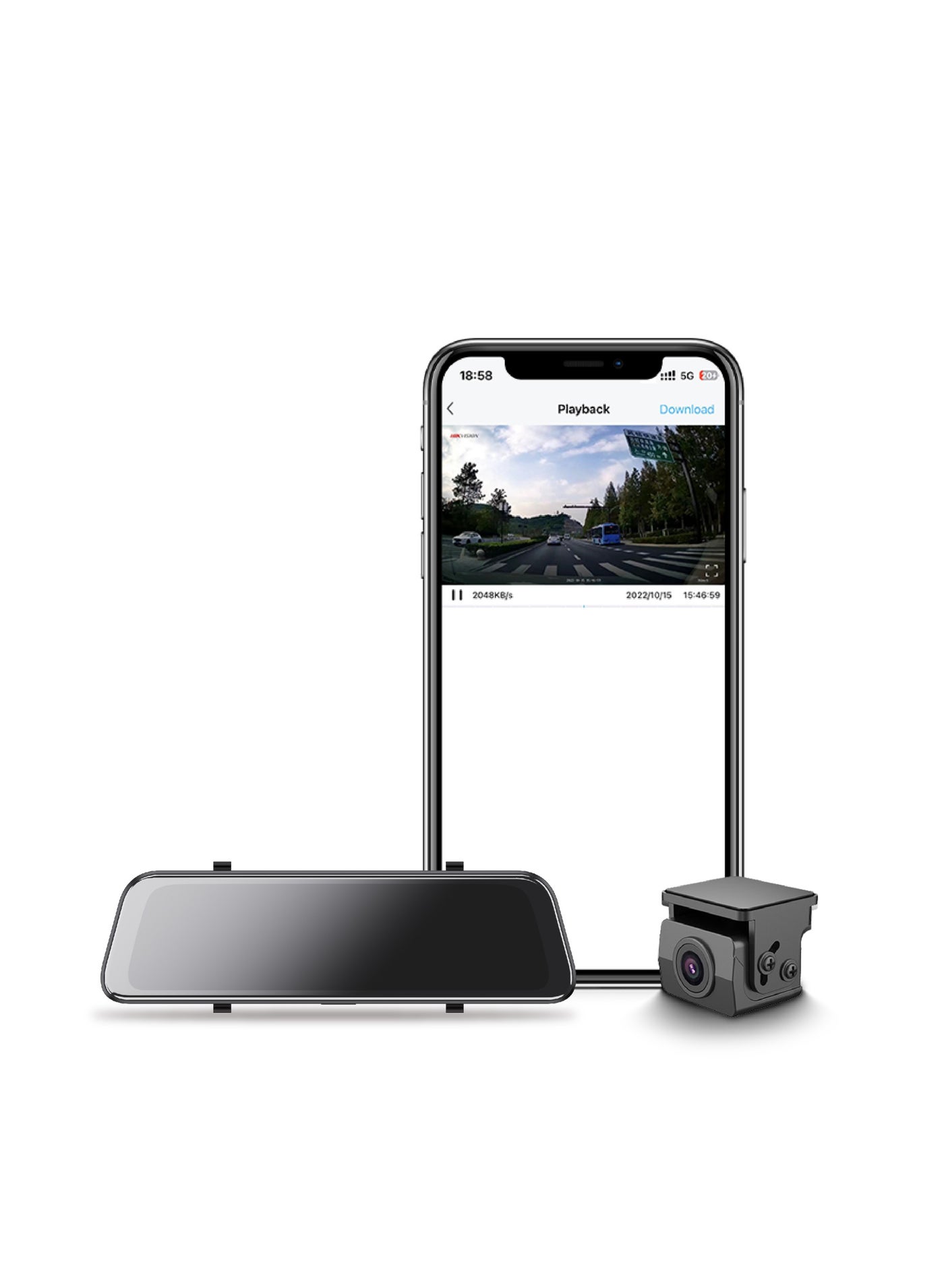 Compare Hikvision Rearview Mirror DashCam, N6Pro, 2K, Dual Channel, 10 inch Touch Screen, APP, Voice Control, Reversing Assistance at KSA Price