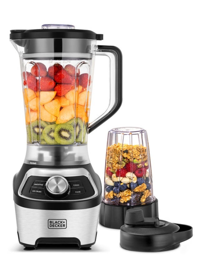 Compare HighSpeed Blender, 1.85L BPAFree Jar, 500ml Travel Cup, 20,000 RPM, 6Blade, Stainless Steel, Smoothie & Ice Crush Presets, Variable Speed, 1.8 L 1200 W BXH1200B5 Silver at KSA Price