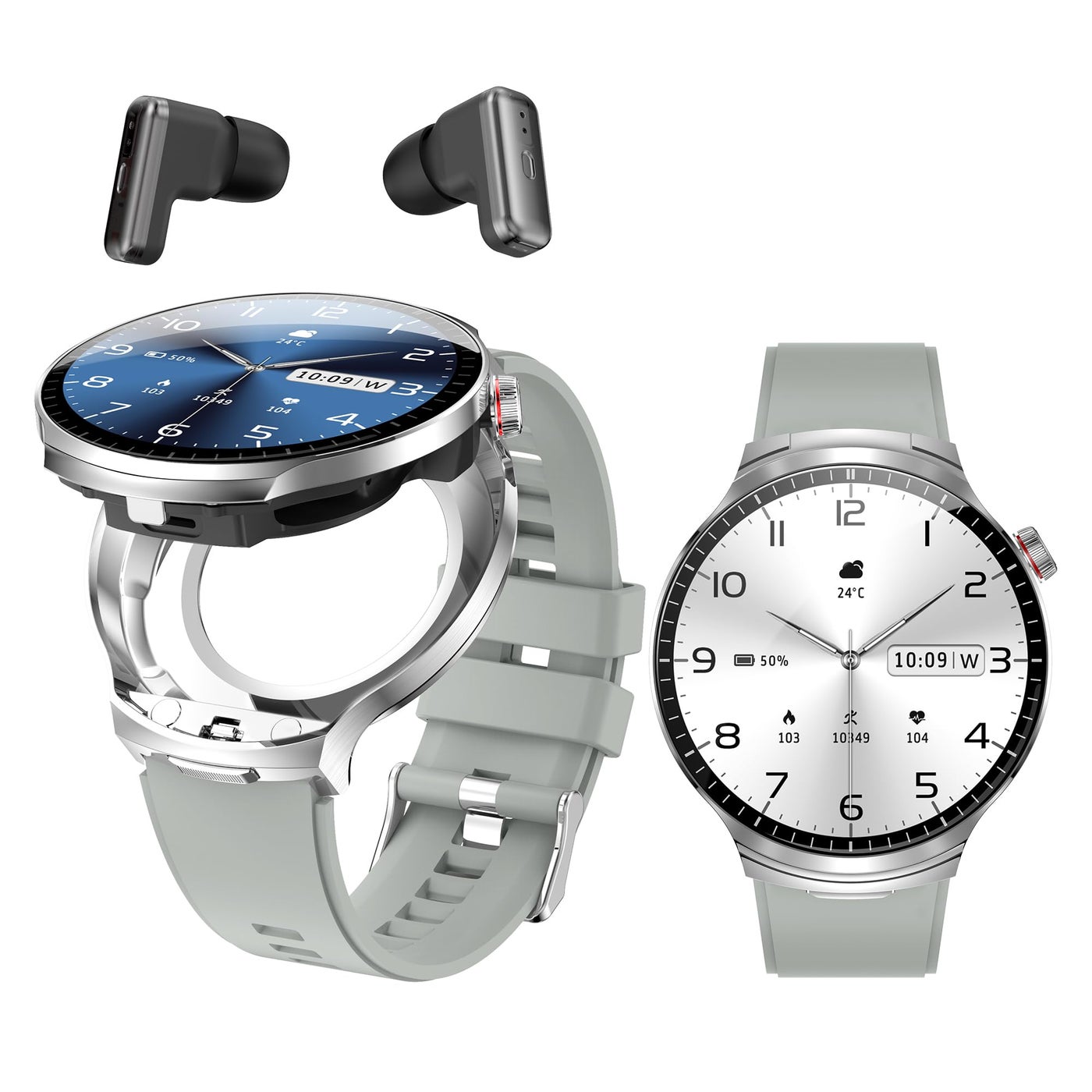 ATEVIX Smart Watch with Earbuds, 1.85