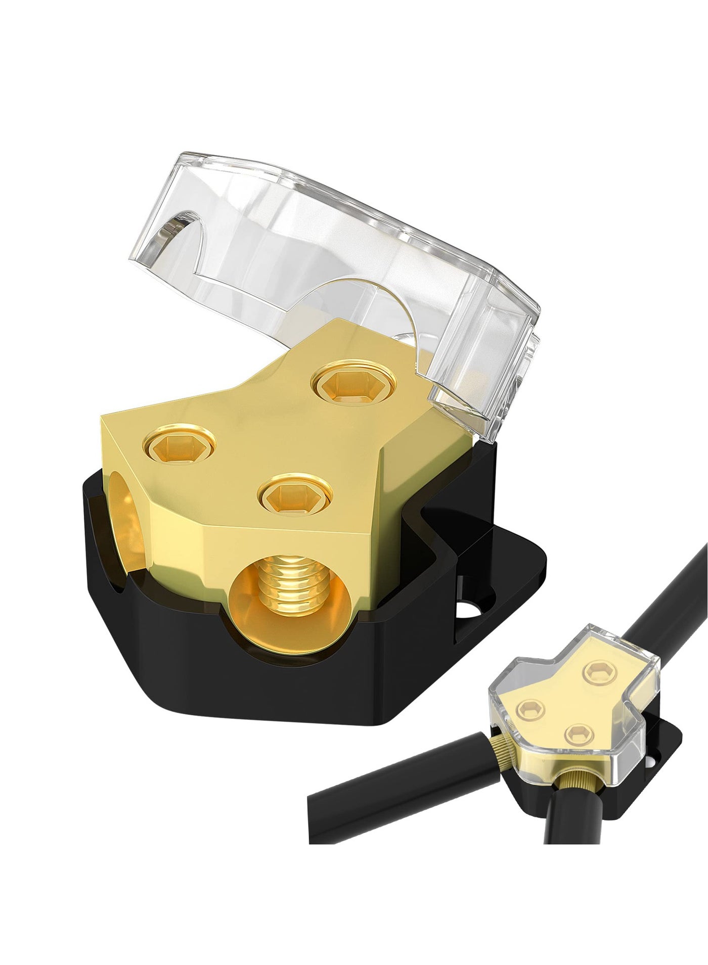 Compare 2Way Car Audio Power Distribution Block, 024 Gauge Input to 4810 Gauge Output, Ground Distribution Block for Amplifiers in Auto, Car, and Boat Audio Systems at KSA Price