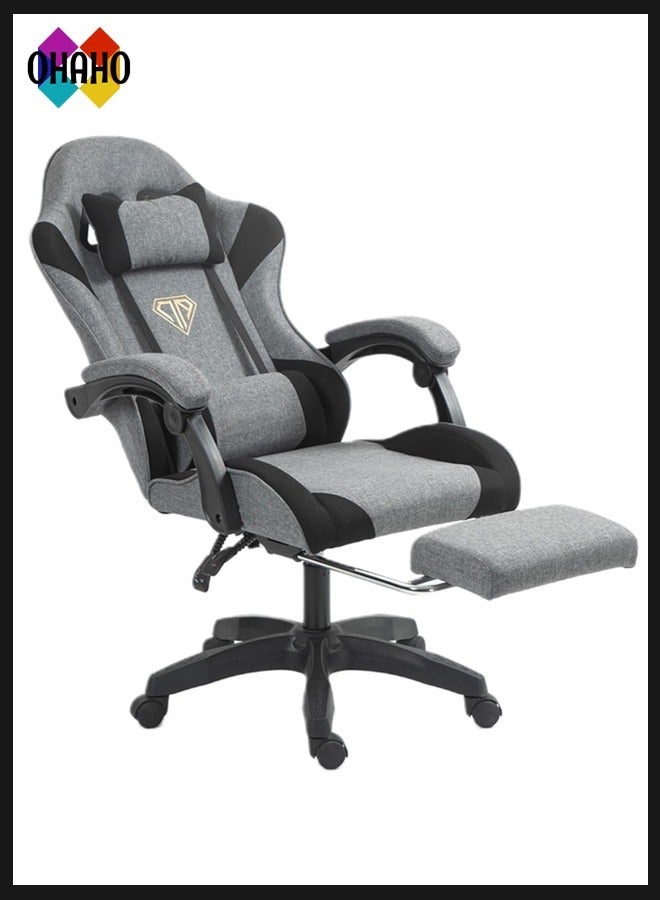 Compare Gaming Chair Computer Chair, Ergonomic High Back Fabric Gaming Chair, Tilt and Height Adjustable Computer Chair with Neck and Massaging Lumbar Support for Office or Gaming at KSA Price