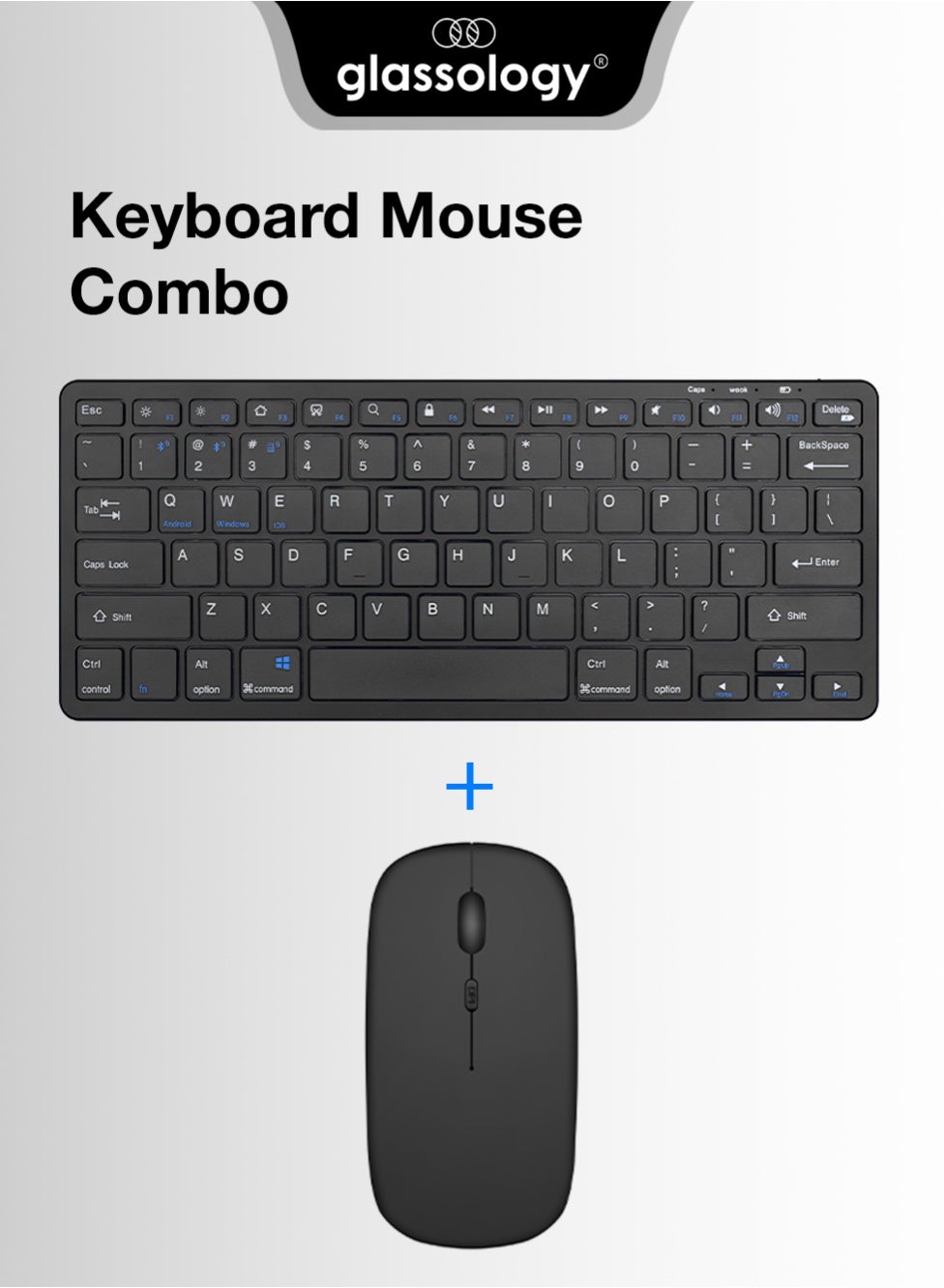 Compare Wireless Keyboard & Mouse Combo, Slim FullSize 2.4GHz Keyboard with Ergonomic Mouse, Plug & Play USB Receiver, Silent Typing – Black at KSA Price
