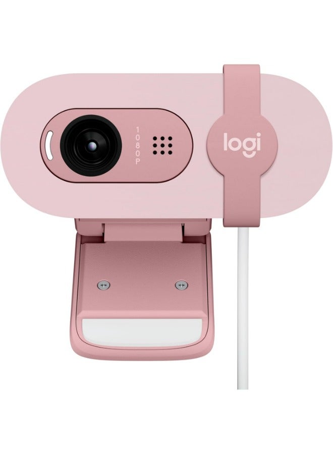 Compare Brio 100 Full HD Webcam for Meetings and Streaming, AutoLight Balance, Integrated Privacy Shutter, BuiltIn Mic, USBA, For Microsoft Teams, Google Meet, Zoom & More Rose at KSA Price