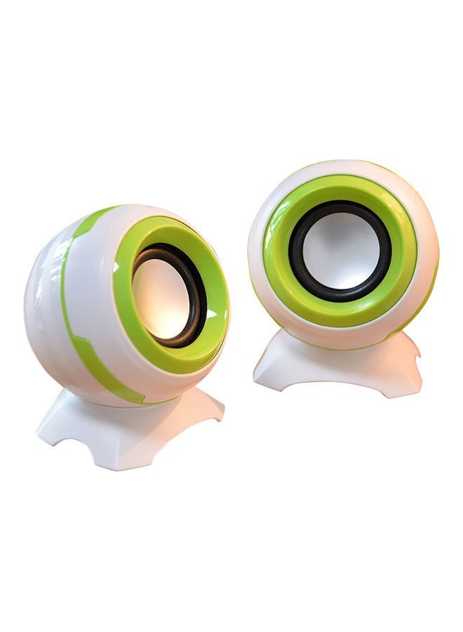 Compare 2Piece Portable USB Powered Speaker Multicolour at KSA Price
