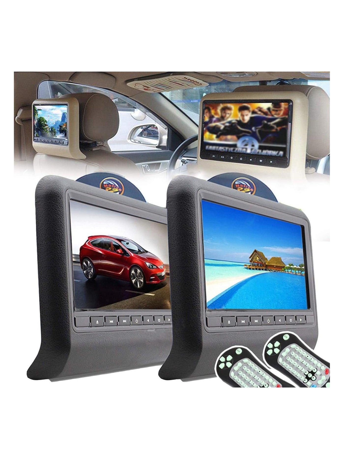 9 Inch Car Headrest Slot-In Car DVD Player…