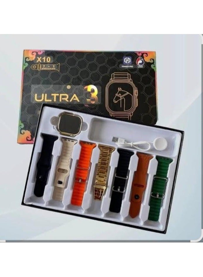 TK-X10 Ultra Smartwatch 7-in-1 Strap Combo – AMOLED…
