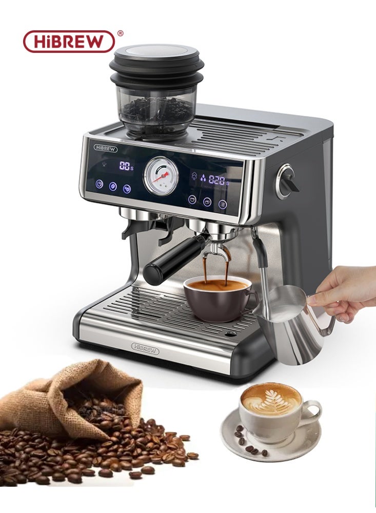 Compare HIBREW SemiAutomatic Espresso Machine Barista Pro, 20 Bar Bean to Espresso Coffee Maker with grinder Milk Frother for Home, Cafe, Hotel, Restaurant H7A at KSA Price