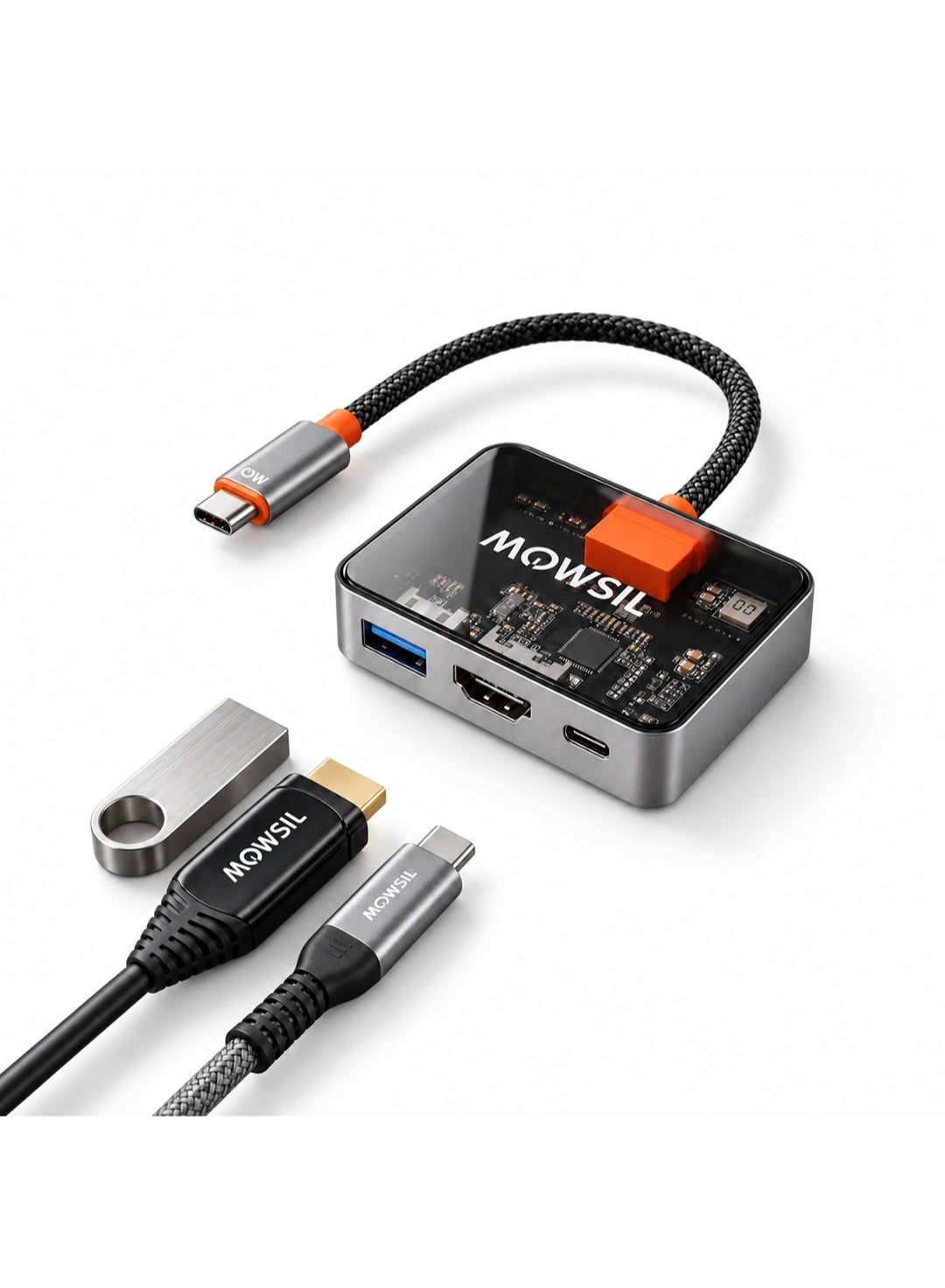 Compare Mowsil 3in1 USBC to HDMI Multiport Adapter 4K@60Hz at KSA Price