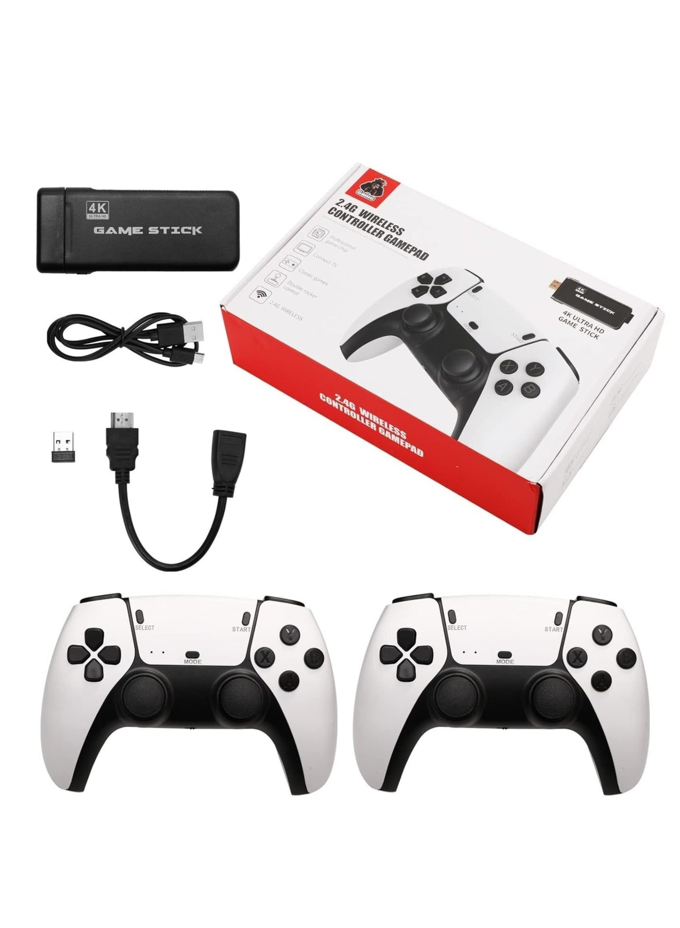 Compare Wireless Retro Game Console Nostalgia Plug and Play Video Game Console 4k,20+ Emulators Console,64GB Built in 20000+ Video Games 2.4G Wireless Controllers at KSA Price
