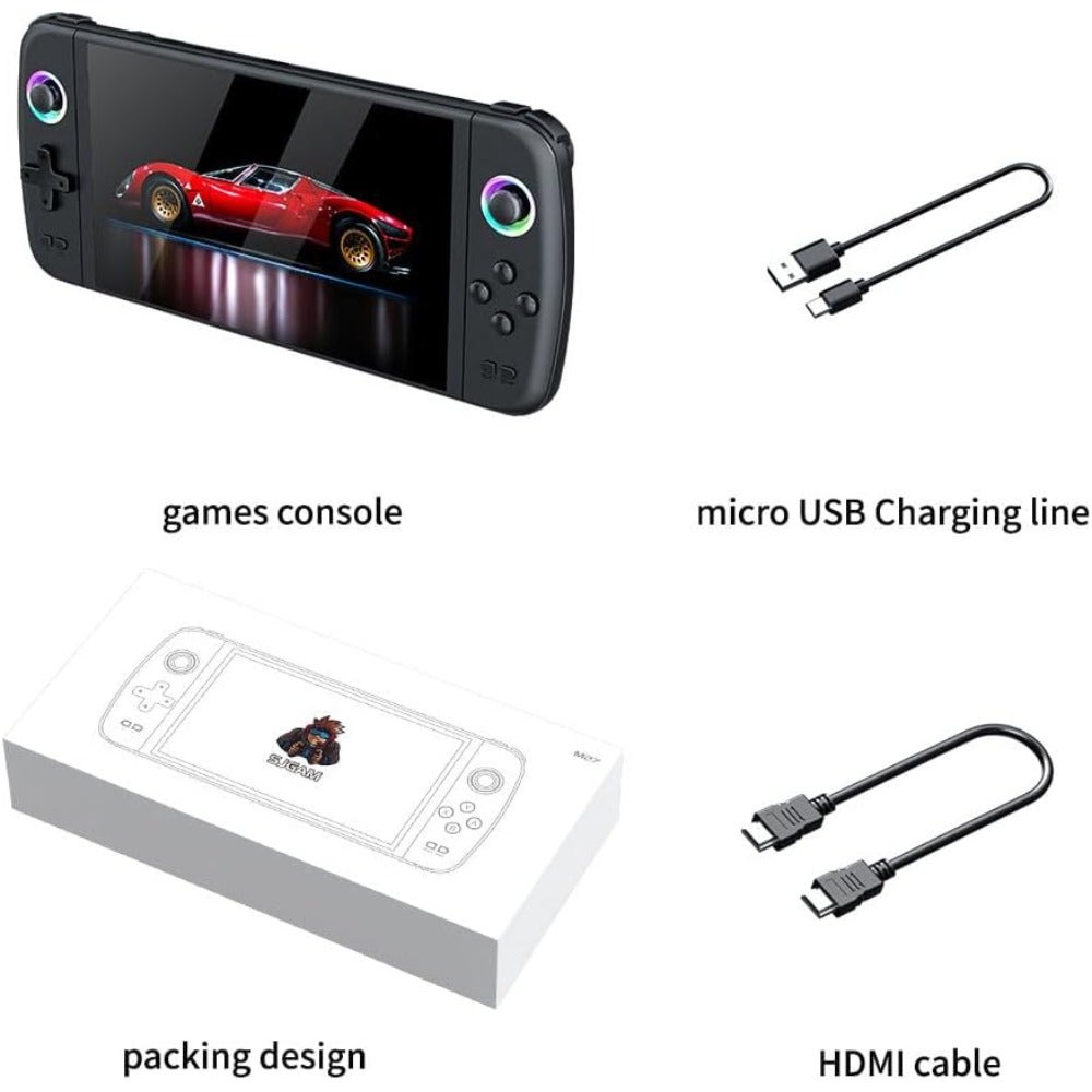 Compare M27 7 Inch HD Handheld Retro Game Console with 64GB Storage, Linux System, Builtin 20, 000 Games, RK3566 Processor, HDMI Output, Portable Gaming Console at KSA Price