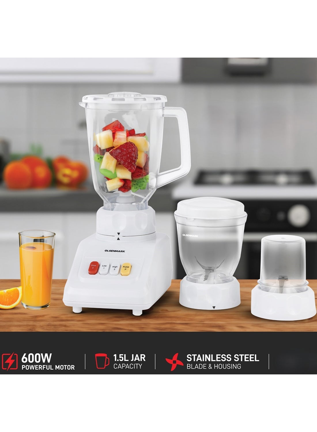 3 in 1 Multi-Functional Blender, 600W Powerful…