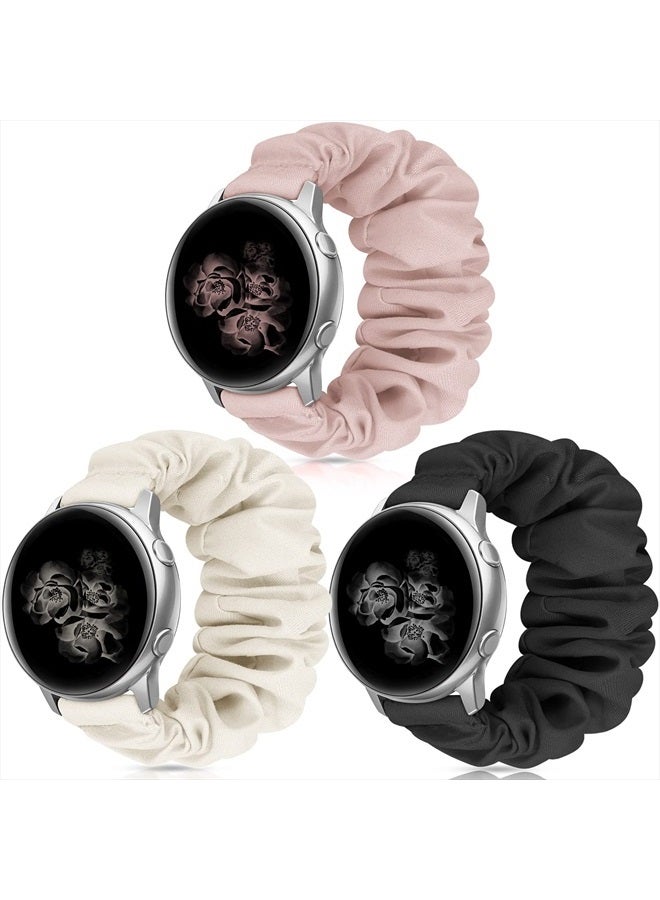Compare 20mm 22mm Scrunchies Watch Bands, Cute Elastic Replacement Bands for Women with Quick Release Bar, Fabric Band for Samsung Galaxy Watch 4 5 Pro Galaxy Active, Active 2 40mm 44mm Watch Smartwatch BPSS at KSA Price