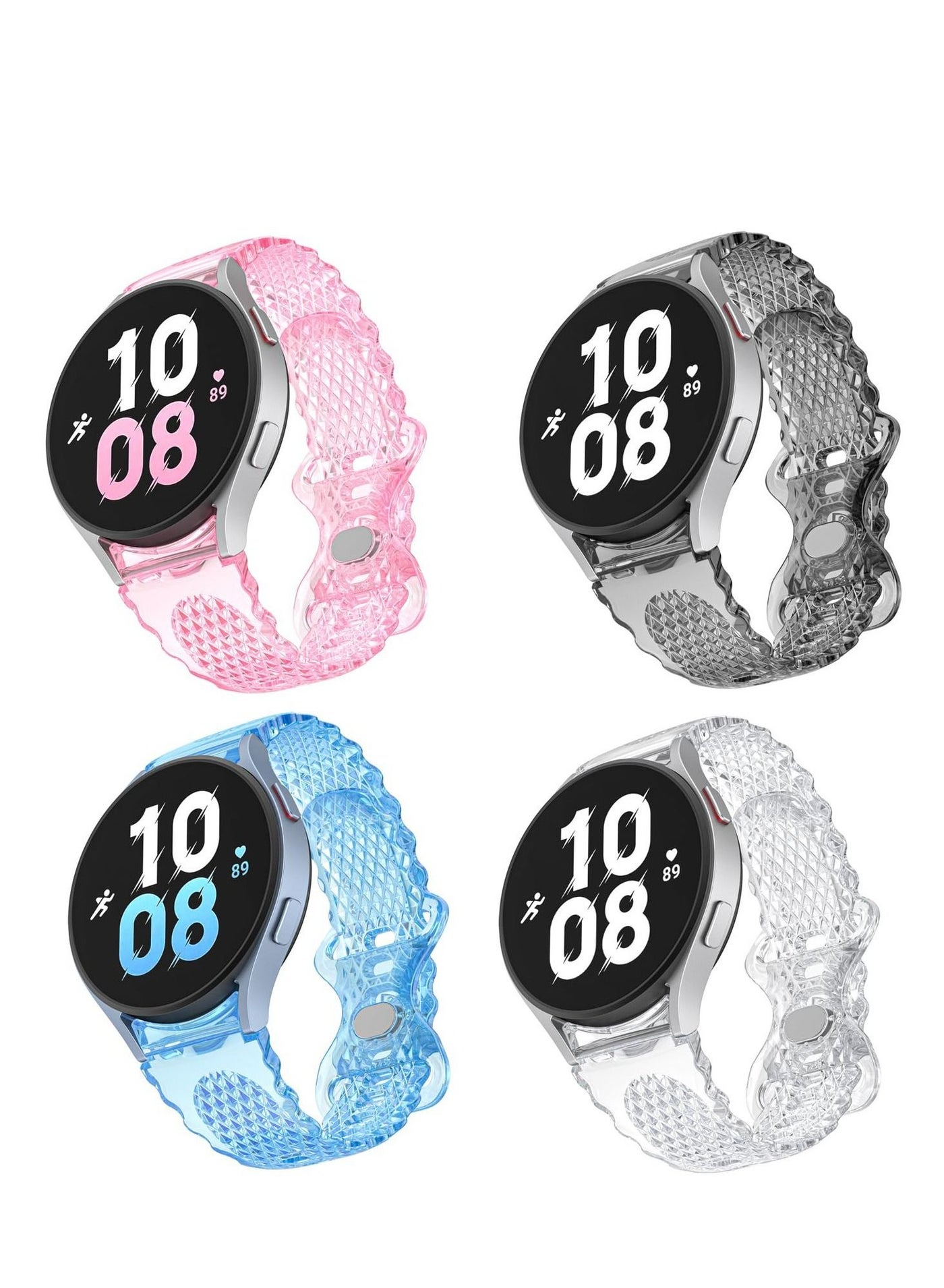 Compare No Gap Transparent Hard TPU Strap Replacement, Compatible for Samsung Watch Bands, Galaxy Active 2 Band, Band Compatible with Samsung Galaxy Watch Bands 40mm 44mm, 4 Pcs at KSA Price