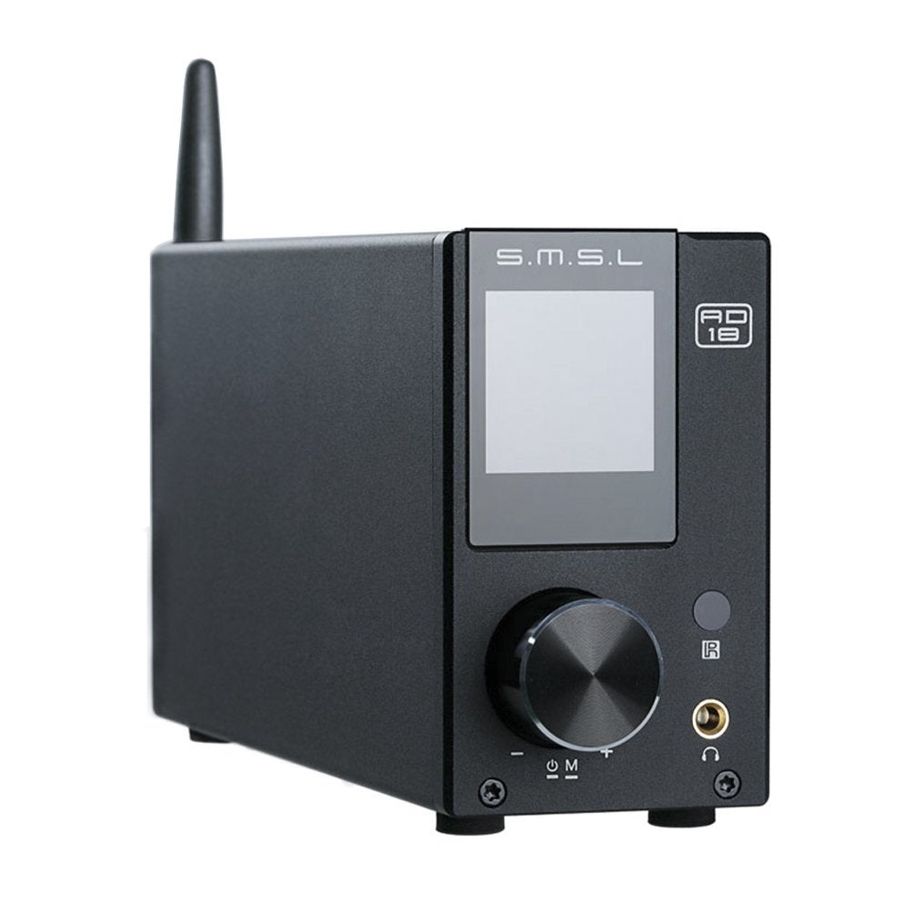 Compare S.M.S.L AD18 Audio HiFi Stereo Amplifier with Bluetooth 4.2 Supports AptX,USB DSP Full Digital Power Amplifier 2.1 Small 80Wx2 Class D Amplifier with Subwoofer Output at KSA Price
