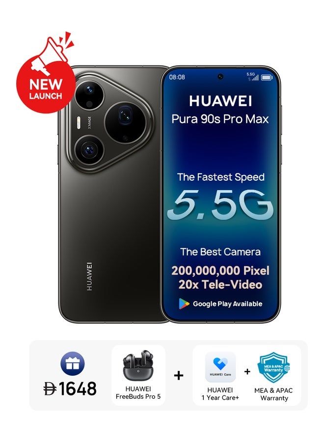 Compare Pura 90s Pro Max 5.5G AI Dual SIM Graphite Black 12GB RAM 256GB with Free Gift and Google Playstore  Middle East Version at KSA Price