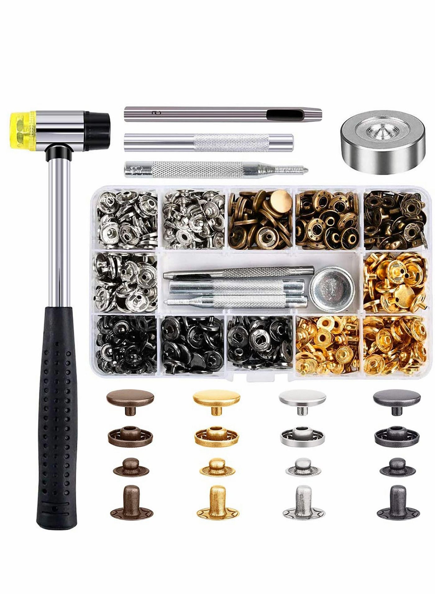 Snap Fasteners Kit for Leather, 120 Set…