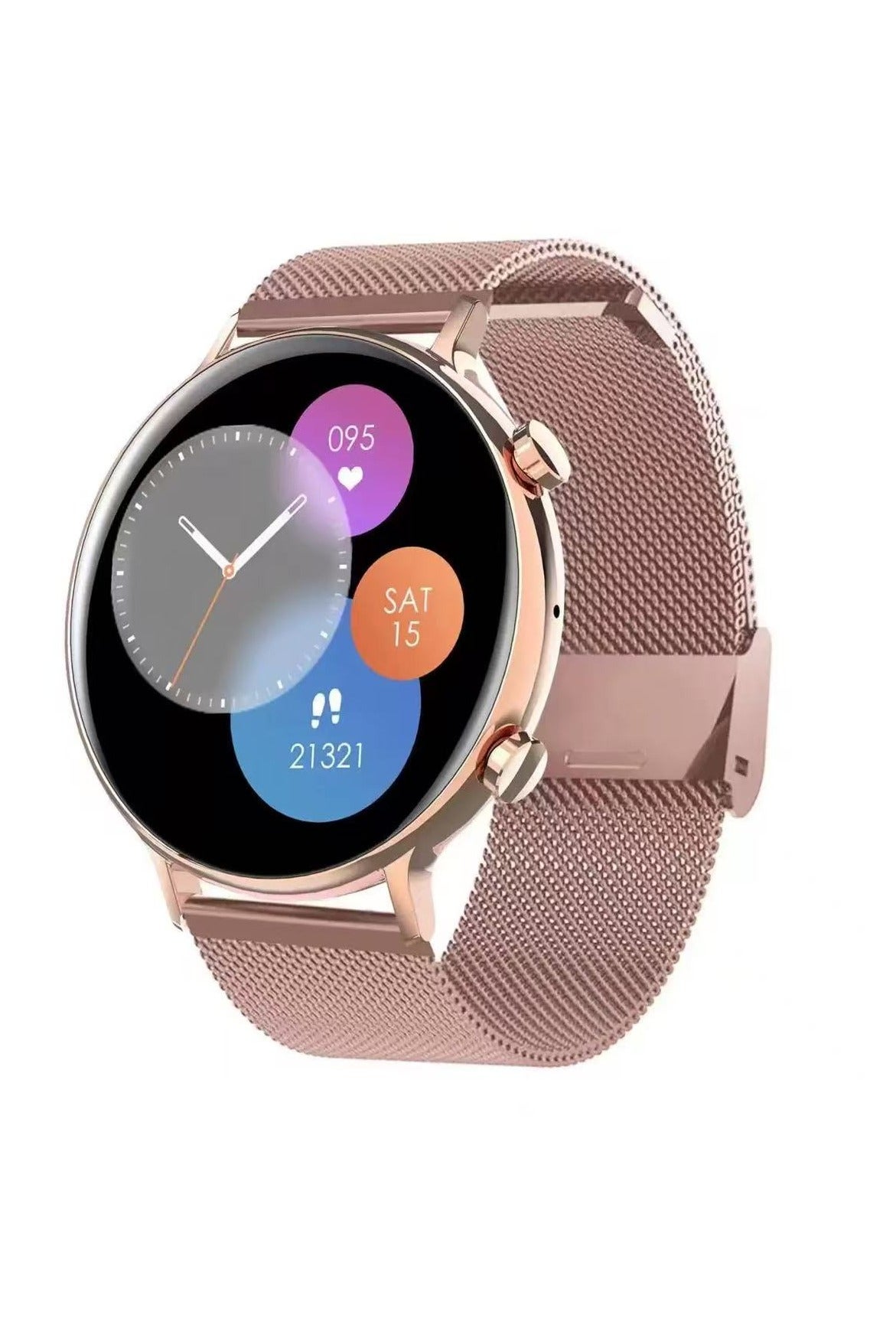 Compare QS39 HD Full Circle Body Temperature Measurement Heart Rate Blood Pressure Blood Oxygen Music Bluetooth Call Smart Watch Gold + ThreeBead Steel Strap at KSA Price