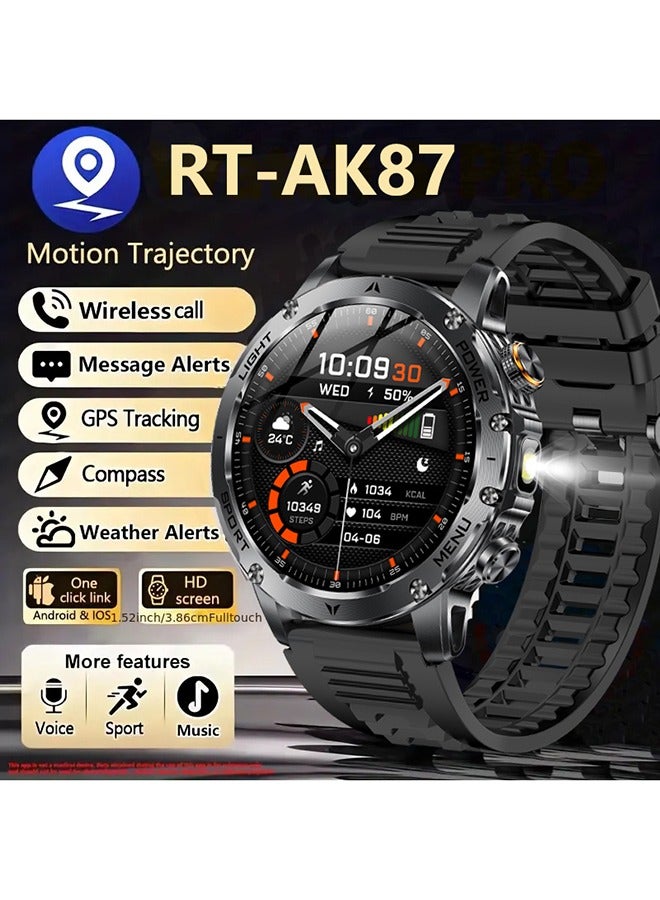 Compare Smart Watches for Men with Bluetooth Call, 1.7 HD Waterproof Smartwatch with Flashlight, 100+ Sport Modes, 1000mAh Sleep Monitor Fitness Tracker for Android iOS at KSA Price