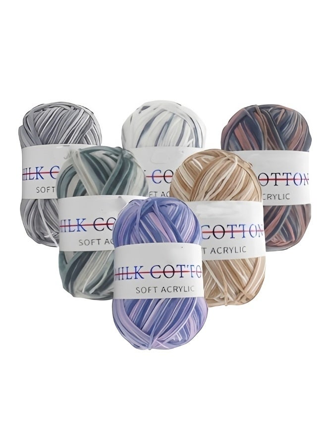 Compare 6Pack Gradient Soft Acrylic Crochet Yarn Silk Cotton Feel AntiPilling Colorfast Yarn for Baby Clothes Amigurumi Knitting DIY Crafts at KSA Price