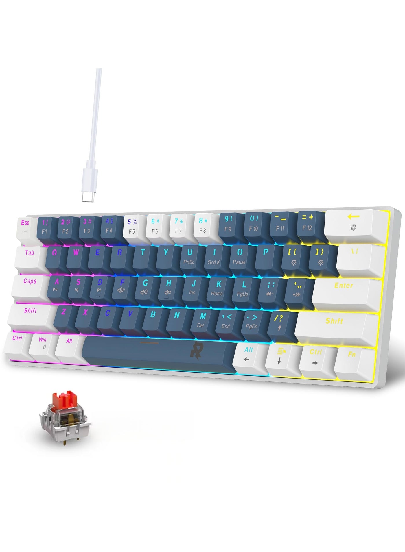 ROCK POW Portable 60% Mechanical Gaming Keyboard,…
