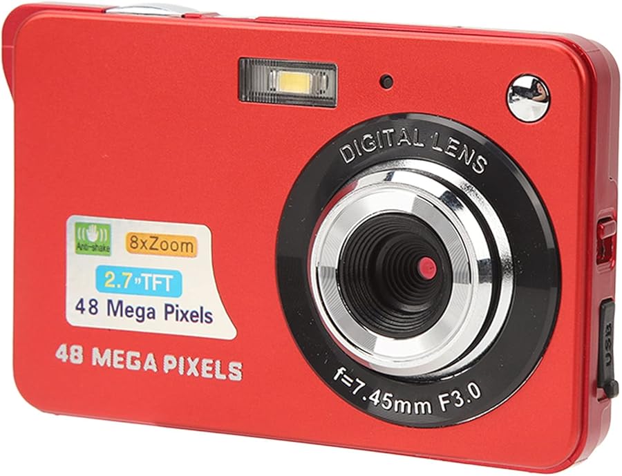 Compare 48MP 4K Digital Camera 8X Zoom Vlogging Camera with Flash 2.7 Inch LCD Screen Compact for Kids Students at KSA Price