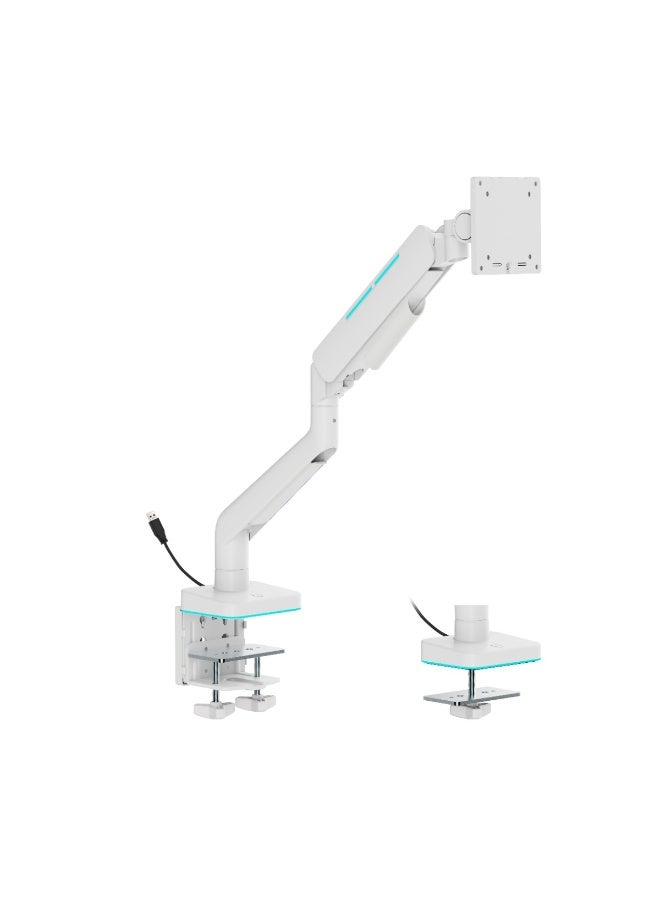 Compare Pivot Single Rgb Monitor Arm White at KSA Price