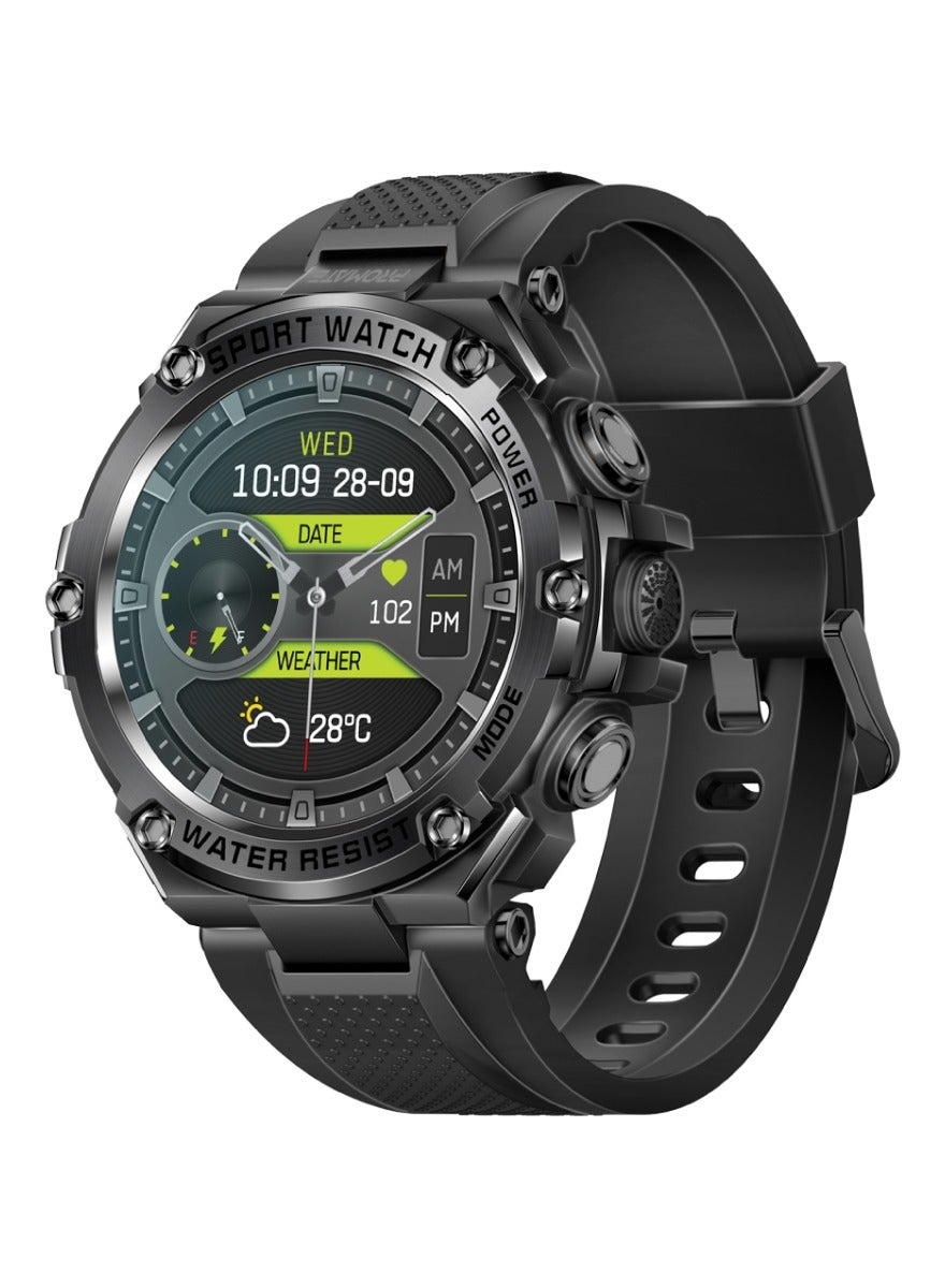 Compare Fitness Tracker, RoundScreen Bluetooth 5.1 Smartwatch with 1.53” TFT Display, Speaker, ECard Sharing, 80Day Battery and IP67 Sweat Resistance, XWatchR19 Black at KSA Price