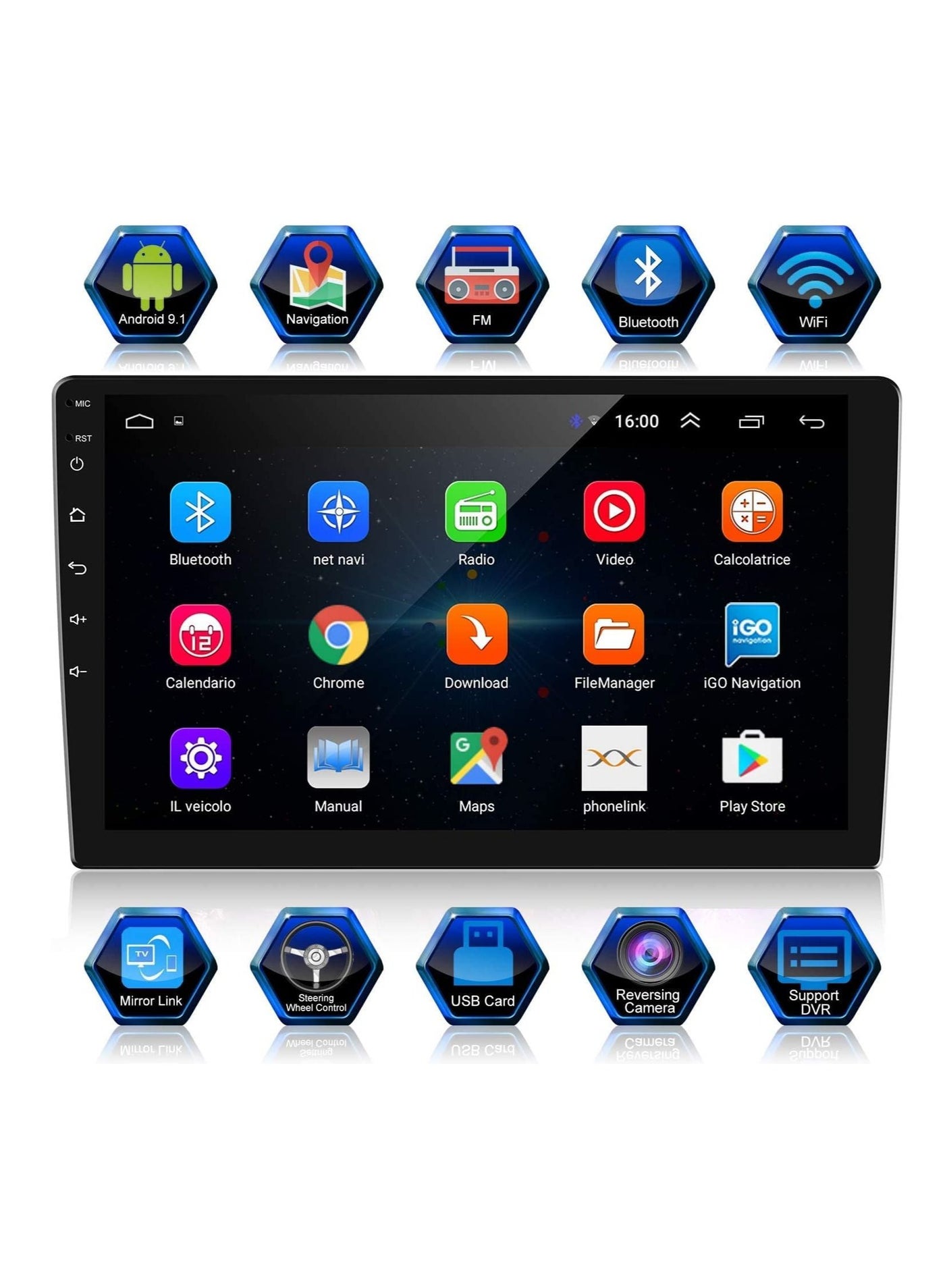 Android Double Din Car Stereo 10 Inch 1080P…