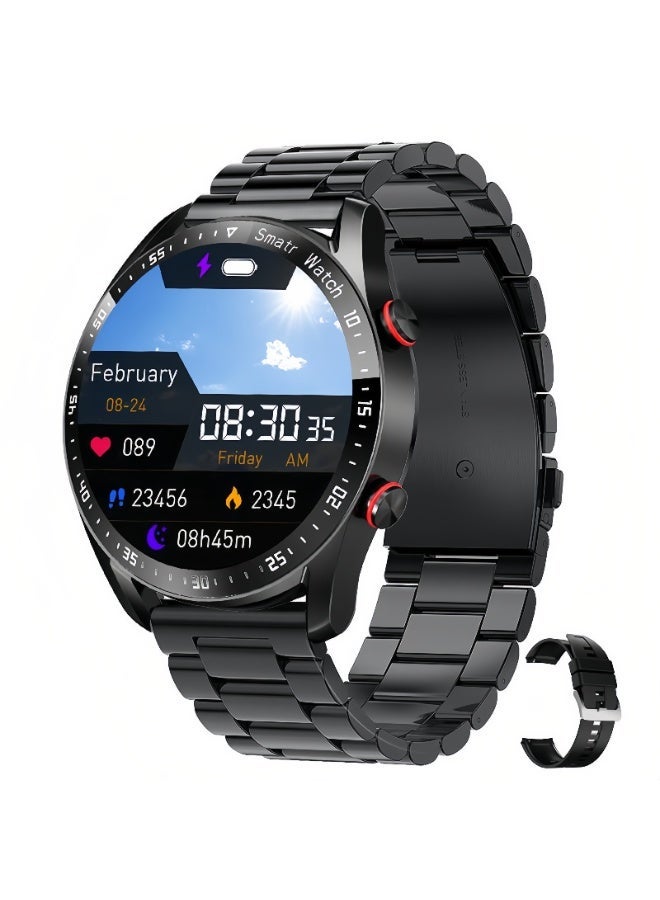 Compare HW20 Mens Smartwatch for Android, Support Bluetooth Call Voice Chat, Fitness Tracker with Heart RateSleep Monitor, 1.28 Inch Full Touch Screen IP67 Waterproof Stainless Steel Activity Tracker, Business Stainless Steel Watch Strap for Men at KSA Price