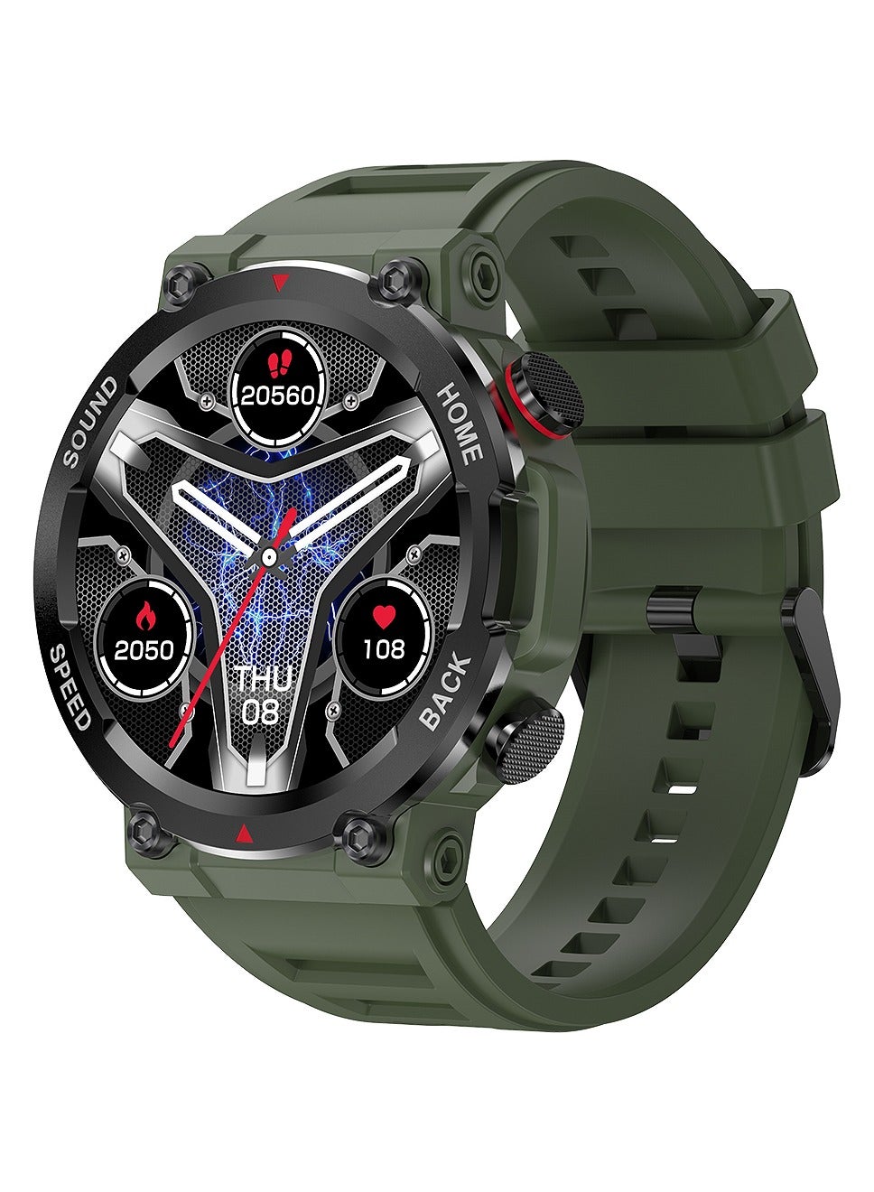 Compare Mens Military Smart Watch, Rugged and Durable, Supports Bluetooth Calls, 1.39Inch Fitness Watch Tracker, I96 Green. at KSA Price