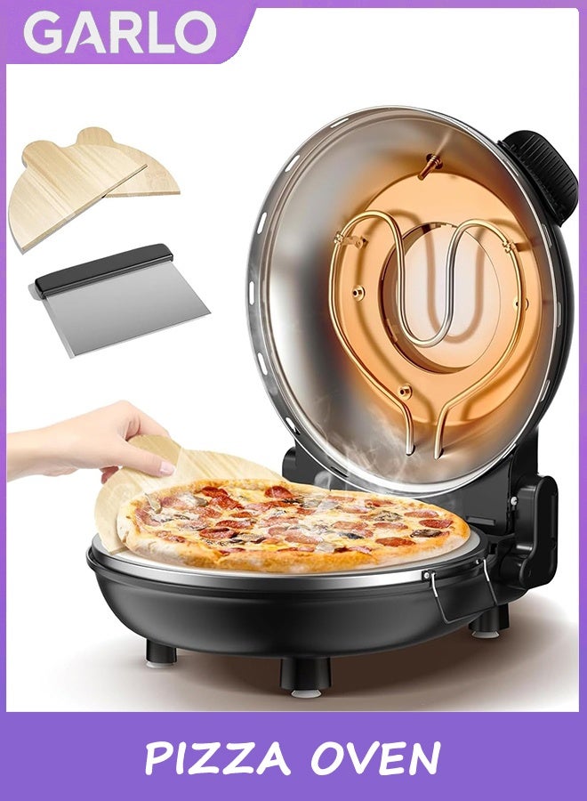 Compare Pizza Oven, Upgrade Portable Pizza Oven Indoor, 1200W Electric Pizza Maker, 12 Inch Pizza Cooker Countertop Heats Up to 800°F with Viewing Window & Timer, Effortless Homemade Pizza Experience at KSA Price