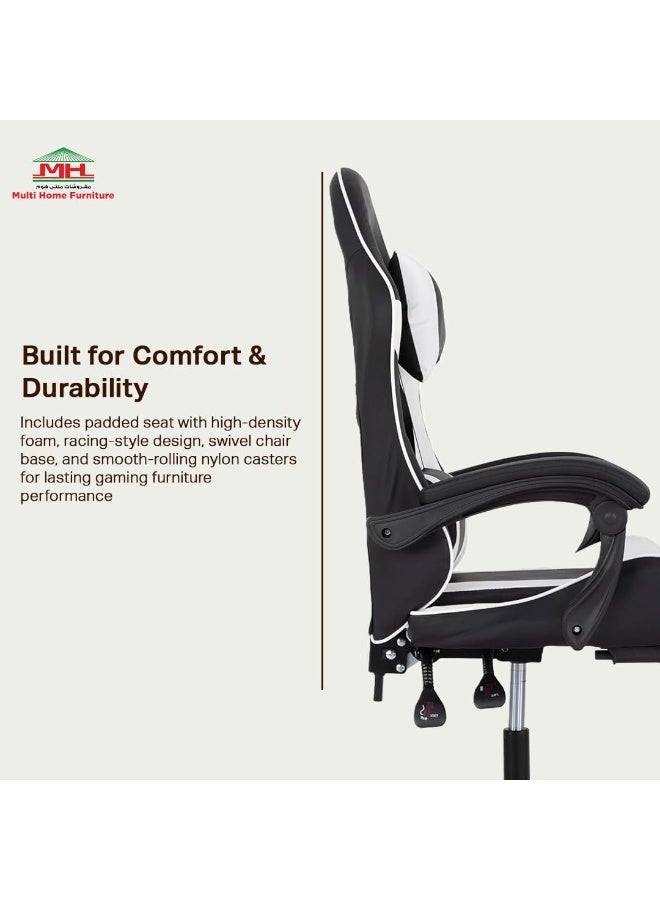 Multi Home Furniture Black & White Gaming Chair…