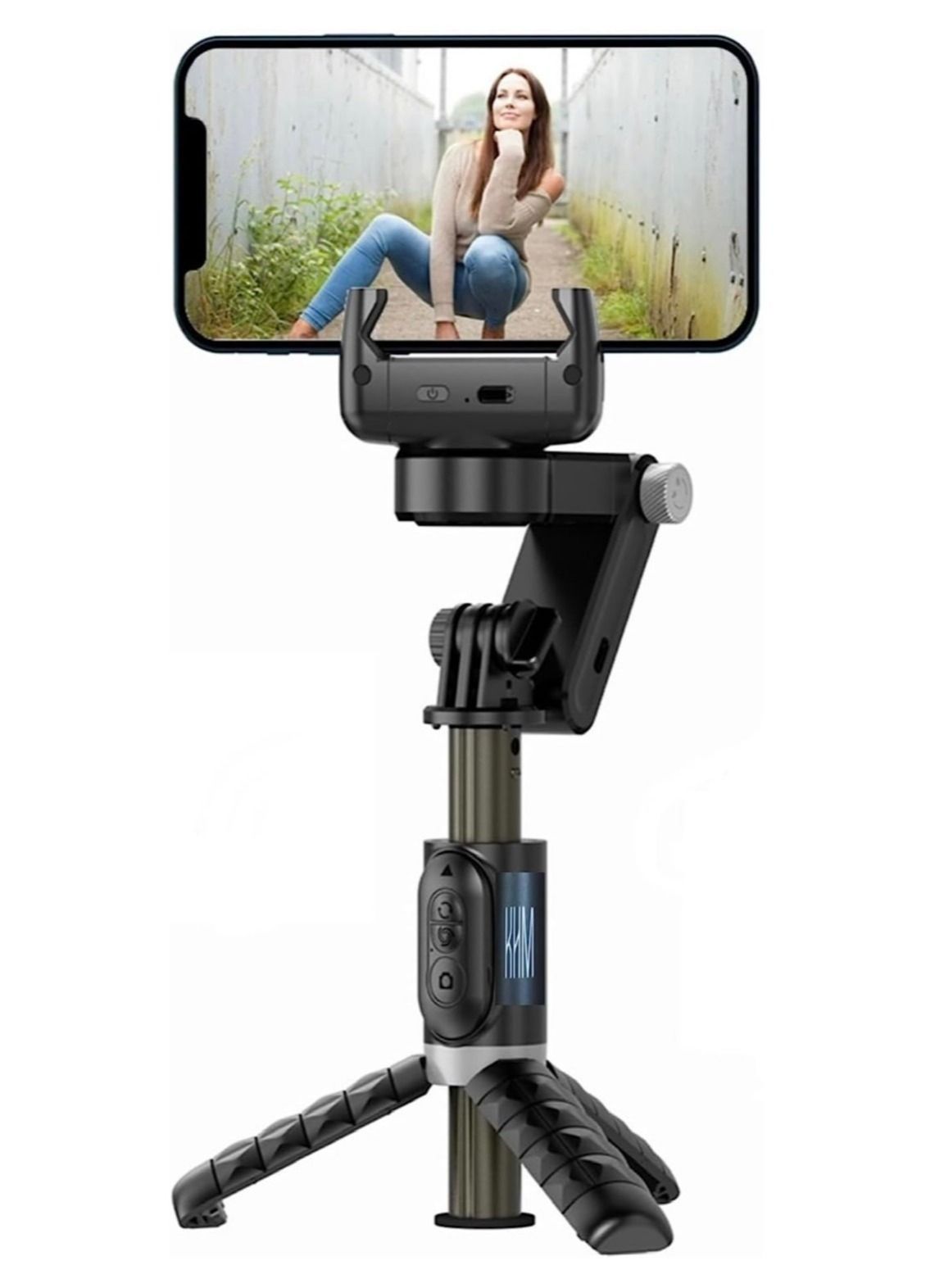 Compare Gimbal Stabilizer Tripod for smartphones with light handheld or portable 360° rotation with face tracker and wireless remote control compatible with iPhone and Android at KSA Price