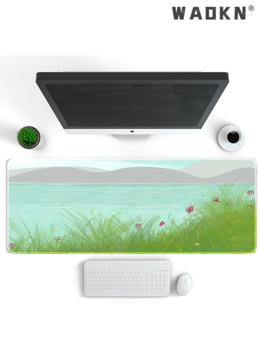 Gaming Mouse Pad with Stitched Edges, Boho Minimal…