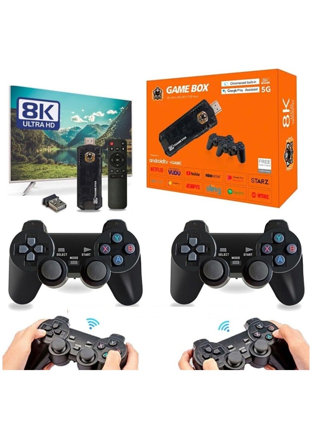 Compact Mini 8K Retro Games Stick with Offering…
