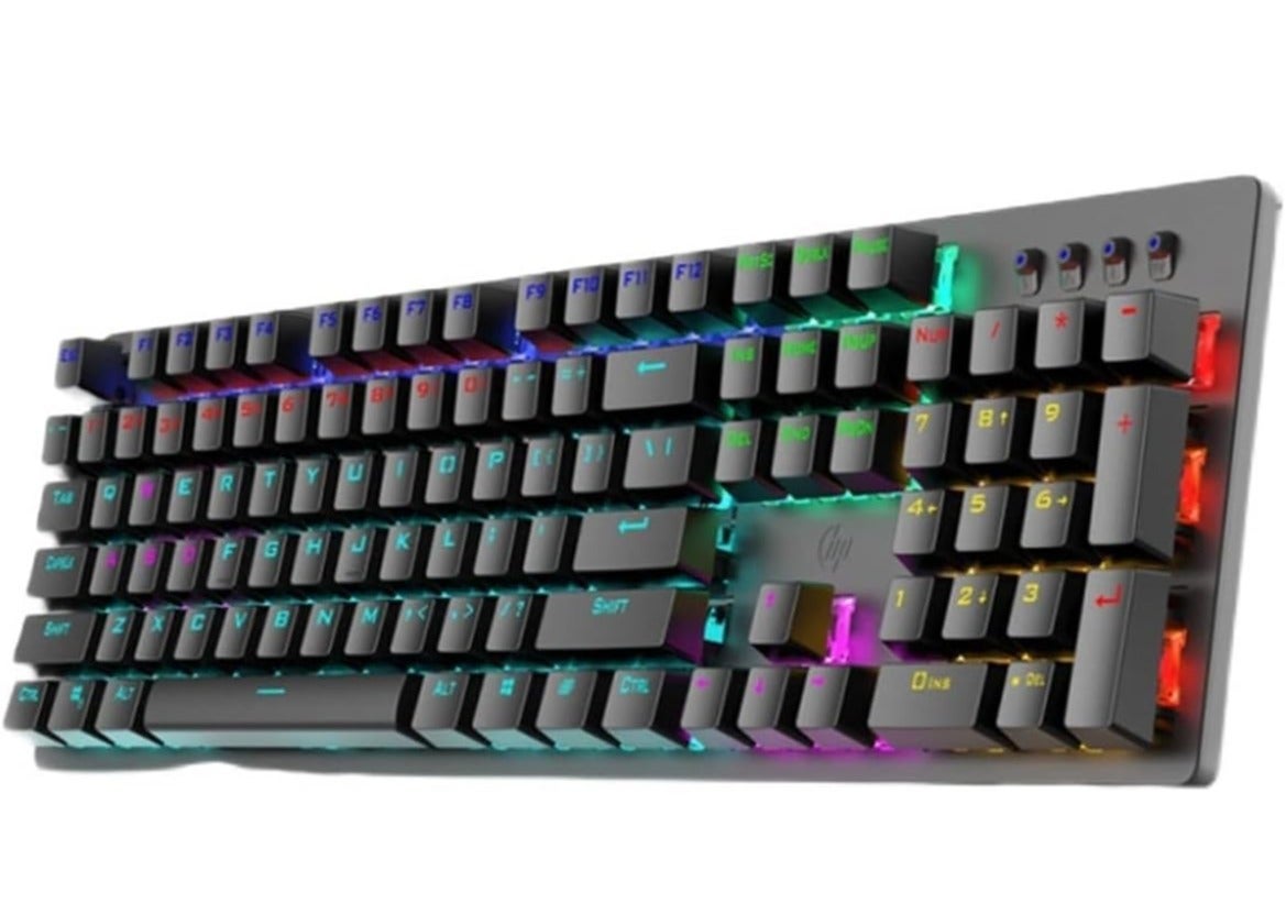 Compare GK100F Mechanical Gaming Keyboard, 104 Keys, Blue Switch, RGB Backlit, USB Wired, Black at KSA Price