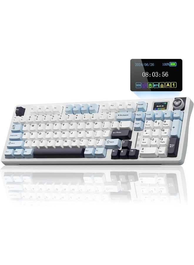 Compare S98 Pro Wireless Mechanical Keyboard – Smart Display & Knob, TriMode Bluetooth 5.02.4GUSBC, RGB Backlit Creamy Keyboard, PreLubed Linear Switches for Gaming & Office at KSA Price