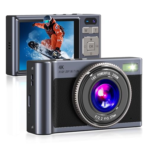 Compare Forc Digital Camera4K Camara de Fotos with 64GB Card18X Zoom AntiShake VideoVintage Camera for Camping Traveling Vlogging Teen PartiesPortable for Kids Girls Boys Gifts at KSA Price