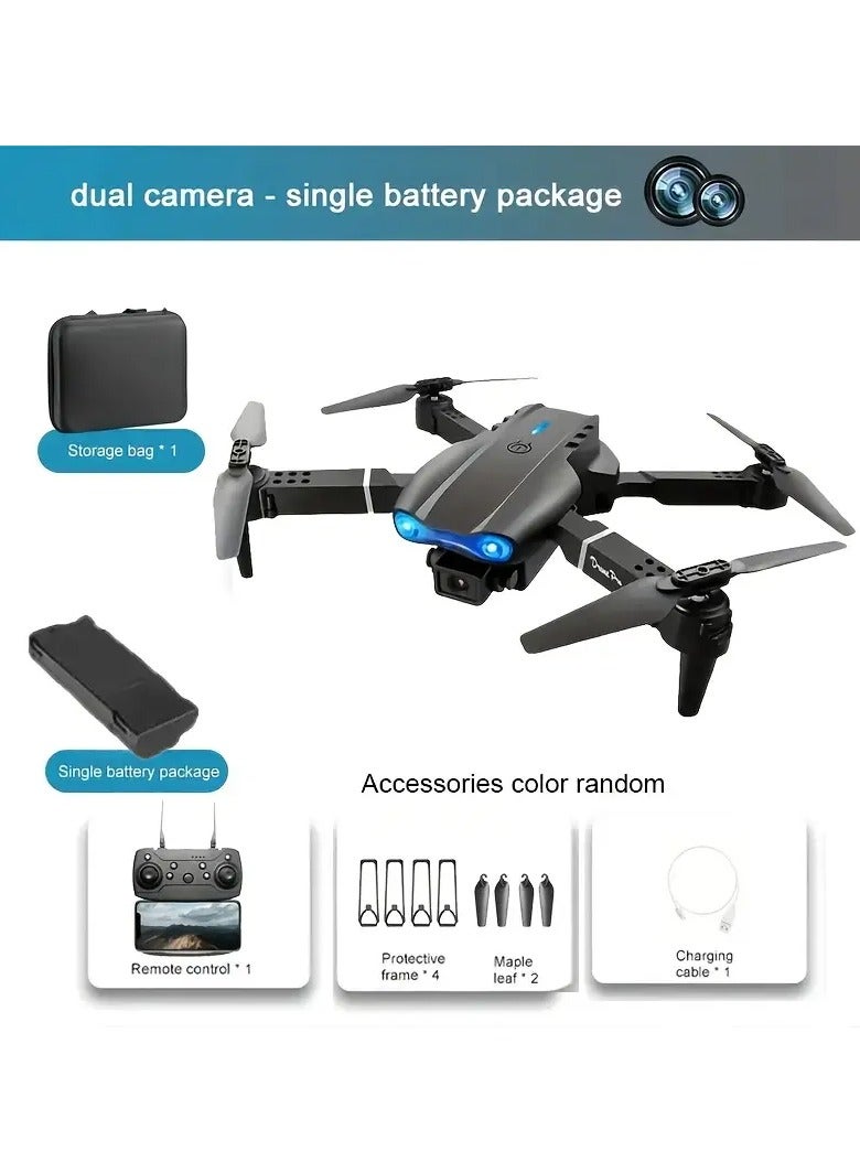E99 Foldable Drone with Dual Cameras - Black,…