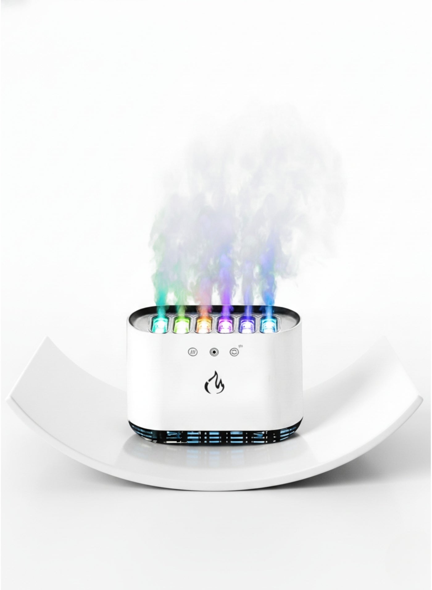Compare 900ml Essential Oil Diffuser & Air Humidifier – 6Gear Cool Mist, Music Light, RGB ColorChanging Aroma Diffuser, White at KSA Price