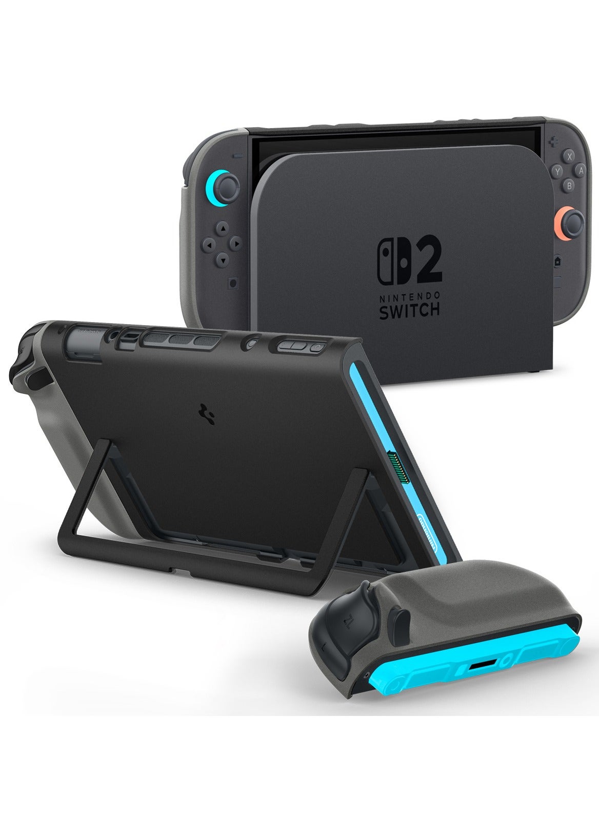 Compare Nano Pop Nintendo Switch 2 Case Dockable Slim Fit with Detachable JoyCon and Kickstand Switch2 Cover  Black Sesame at KSA Price
