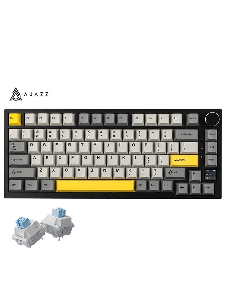 Compare AK820 Pro Gaming Keyboard, 75% Gasketmounted Mechanical Keyboard with TFT Screen, RGB Light, 3 ModesBluetooth 5.12.4G Wireless & TypeC Wired, Sound Dampening Foams BlackGrey, Ajazz Flying Fish Switch at KSA Price