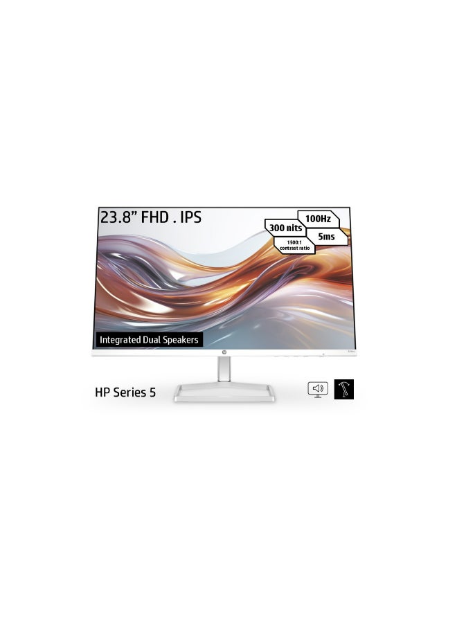 Compare Series 5 524SA 23.8 FHD Monitor with Speakers, IPS Display, 100Hz Refresh Rate, 5ms GtG with Overdrive, Tilt Adjustable, Micro Edge On 3 Sides, 16.7m Colors, White at KSA Price