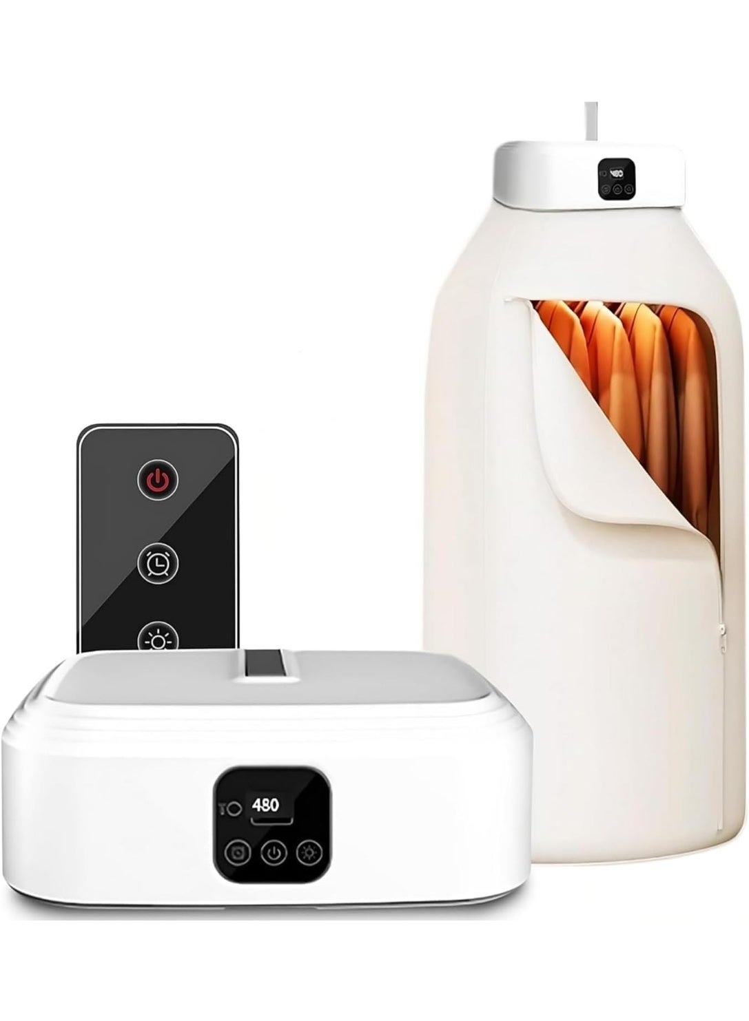 Compare Portable Foldable Electric Clothes Dryer Machine with Remote Control & Drying Bag, Constant Temperature Quick Drying, Digital Timing Mini Laundry Dryer for Home Dorm Travel Apartment at KSA Price