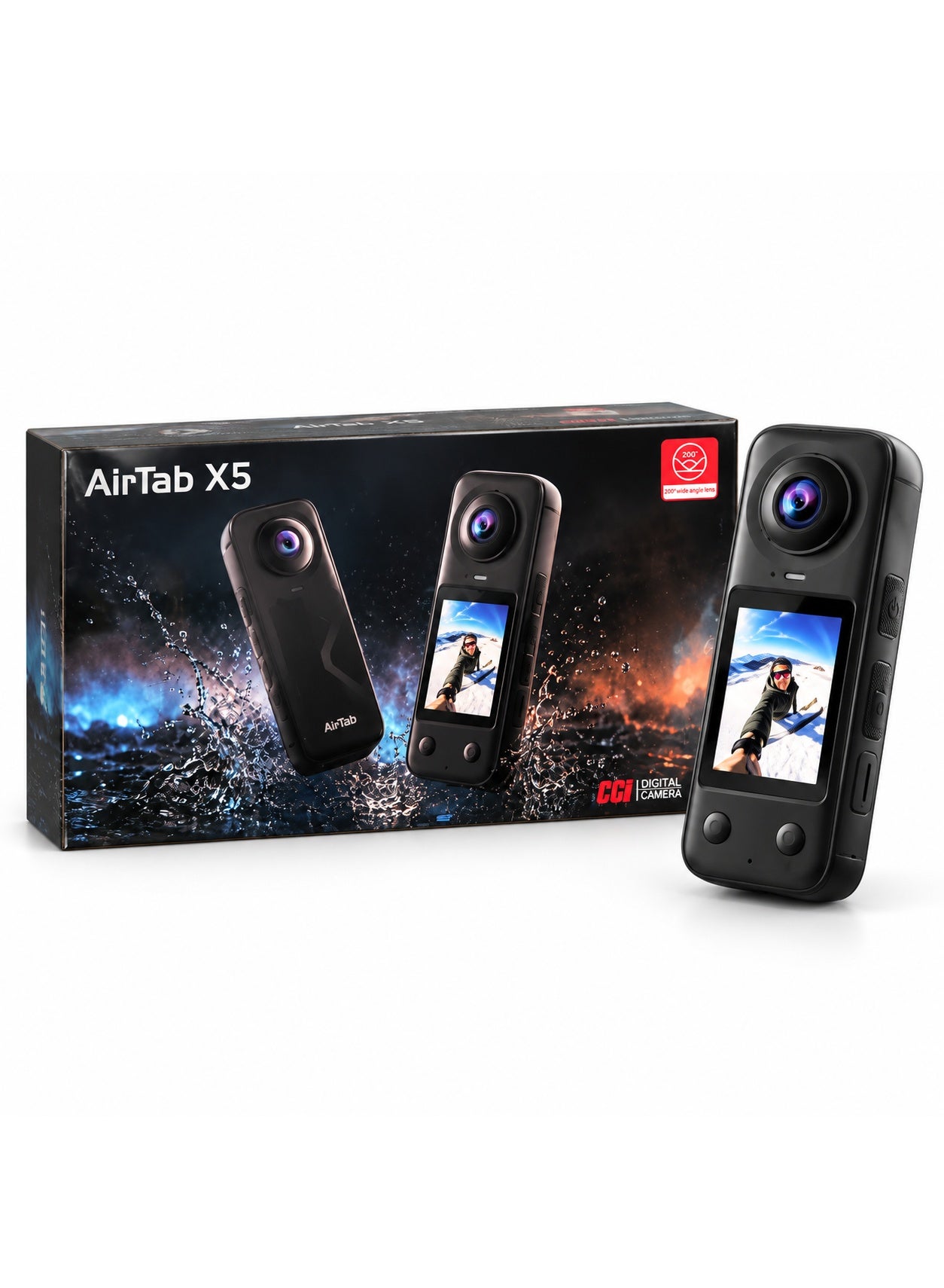Compare X5 200° Wide Angle Panoramic Digital Camera, 2.0Inch IPS Screen, Front & Rear Camera Switching, Video Recording, 1500mAh Battery – Black at KSA Price