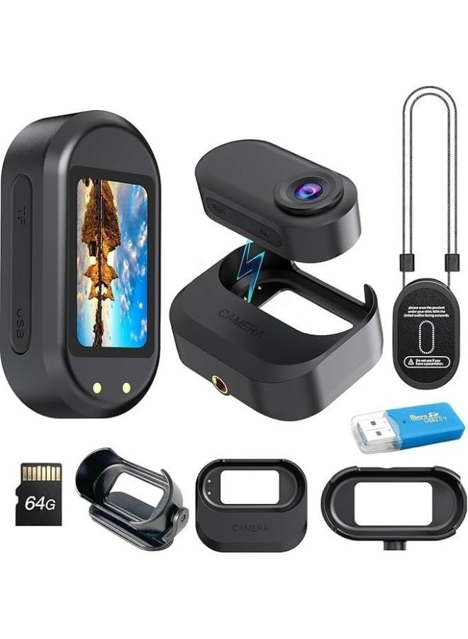 Compare Mini Portable Body Camera with HD Recording, Magnetic Clip, USB Charging, 64GB Support – Black at KSA Price