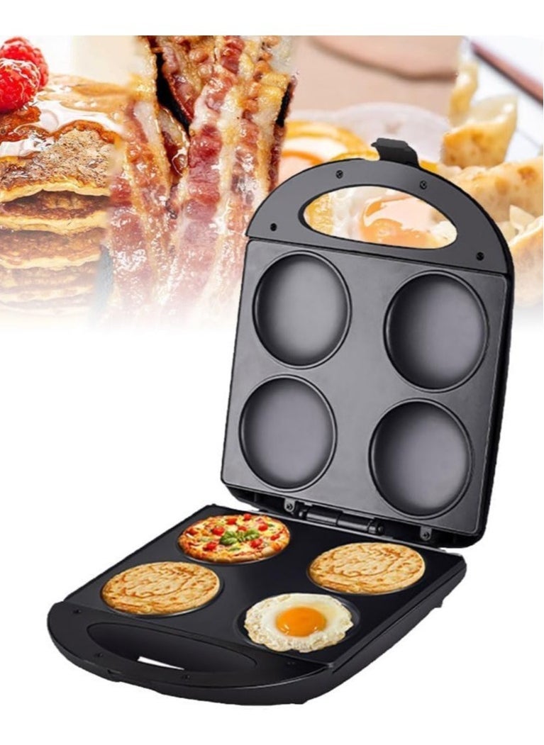 Compare Mini Pancake Pan NonStick Griddle – 4Cavity Pan Cake Maker for Perfect Flapjacks, Healthy Fried Eggs, Burgers, Omelettes & More, EasyClean NonStick Surface, Compact Design, 1400W Power, Model SK822 Ideal for Quick Breakfast and Snacks at KSA Price